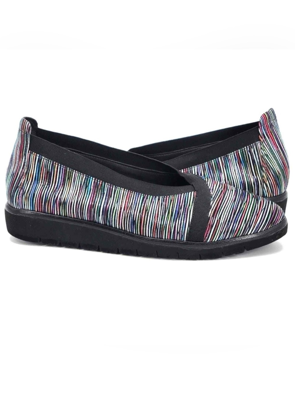 Nurture Kizzie multi-color striped slip-on comfort shoe Ballet Flats Leather 6.5